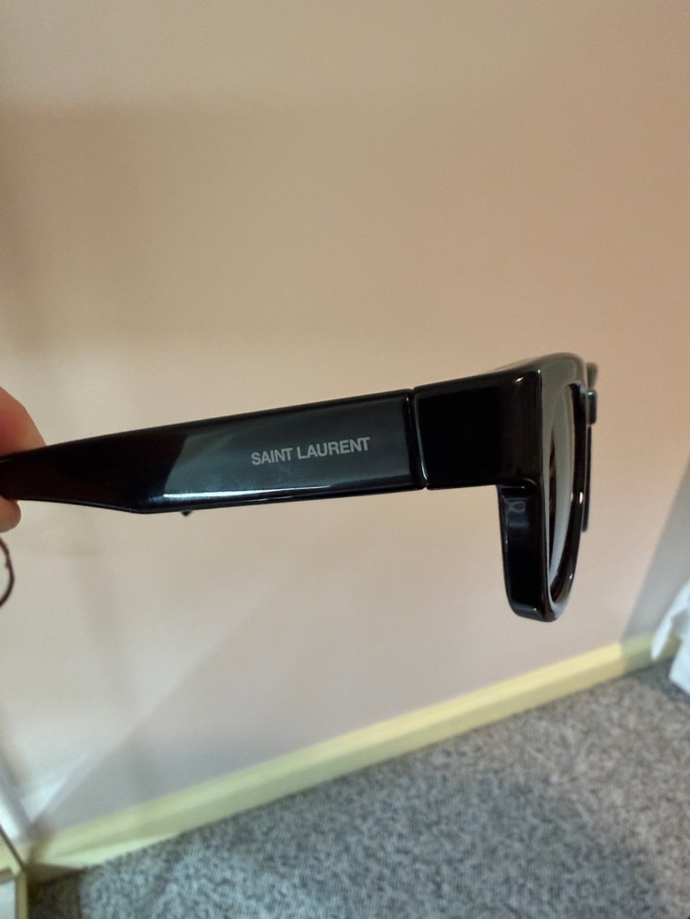 Saint Laurent Black Round Acetate Sunglasses - Picture 9 of 10